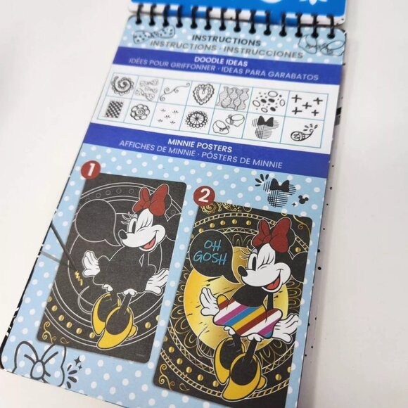 Lot of 2 Disney Minnie Mouse Scratch Art Doodle Design w Stencil Stickers & Scra - Picture 6 of 8